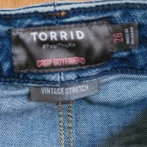 Womens Plus Boyfriend crop jeans